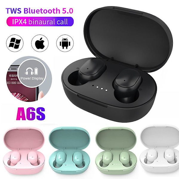 A6s True Wireless 5.3 Bluetooth-headset Jerry-løsning (6969a2) Hvit porselenshøyttaler (falsk stereo) Faktisk kapasitet 160/30 Lufttransportversjon Wit