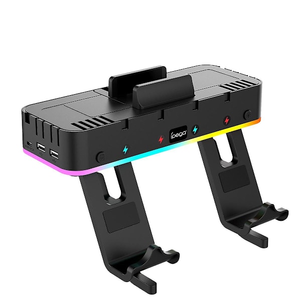 Väggmonterad laddare för Switch Host med flera funktioner, RGB-bländande färg, hängande laddare för Switch Host, väggfäste, NS-grepp, dockningsladdare (som visas)