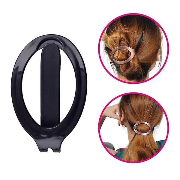 2 stk. Barrette Ponytail Holder Clip, sæt med 2 stk. - sort, brun