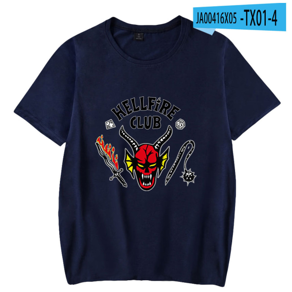 Stranger Things 4 Hellfire Club Fashion T-shirt stil 1 marinblå L