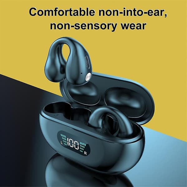 YYK-Q80 Bluetooth-headset støjreduktion ørekrog bevægelse digitaldisplay ekstra lang udholdenhed øreklips Bluetooth-headset med mikrofon