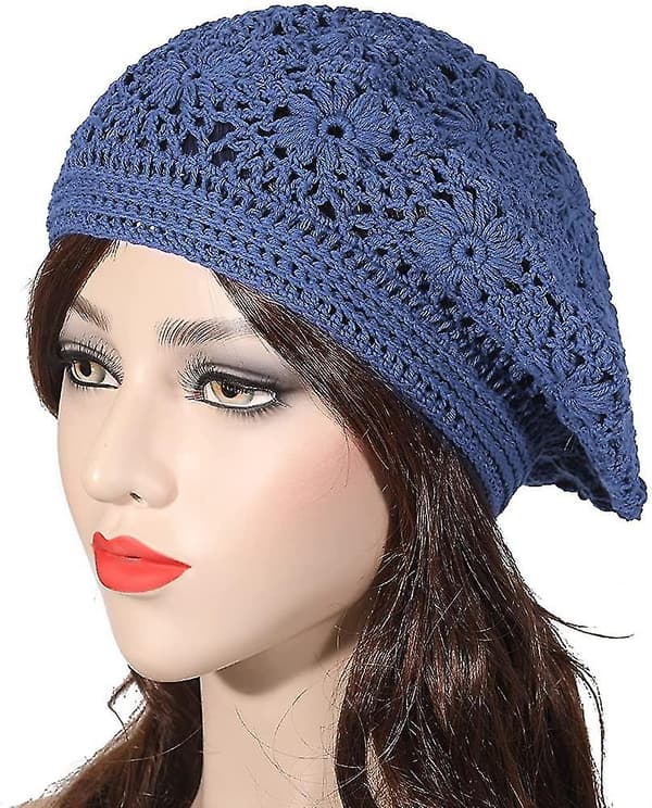 Kvindernes Bomulds Sommer Hæklet Hat Letvægts Retro Håndlavede Berets