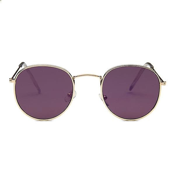 Pyöreät aurinkolasit Retro Kulta Violetti Lasi Kulta