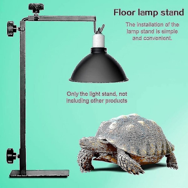 Reptillampeholder med justerbar base, metal gulvlampeholder til habitat