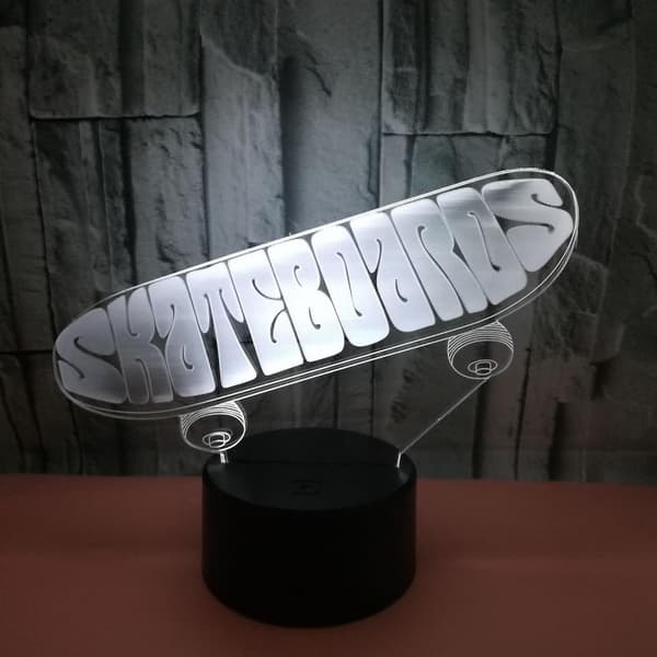 3D optisk illusjon skateboard sensor nattlys