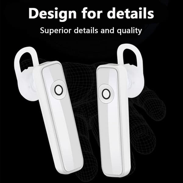 Bluetooth-headset trådløst headset mobiltelefon håndfri in-ear-hvid