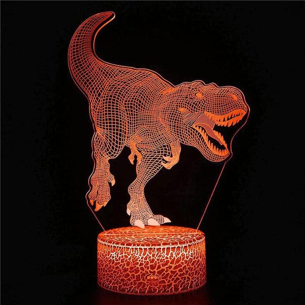 3D illusion natlys til dinosaur realistisk karakter mossaurus