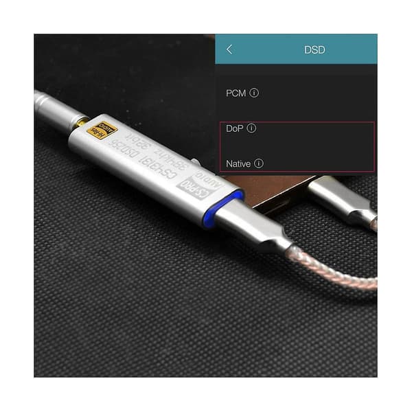 TYP C till 3,5 MM DSD256 Dekoder för Android Hörlursförstärkare Adapter DAC Bärbar USB Logic Hifi (Silver)