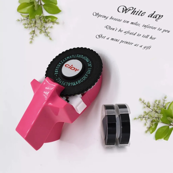 Mini Bärbar Manuell Etikettmaskin Gör-det-själv 3D-prägling Etikettmaskin Skrivare Skrivmaskin Med Plast PVC 9mm Etikett Med Plotter