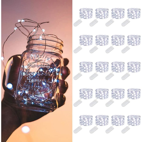 20 Pack Fairy Lights Battery Operated, 3.3ft 10 Led Mini Waterproof Fairy String Lights