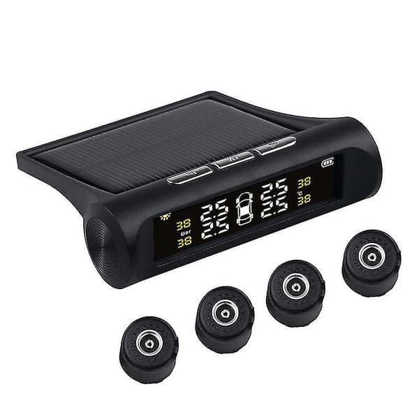 USB eller Solcellsladdning Bil TPMS Däcktrycksövervakningssystem HD