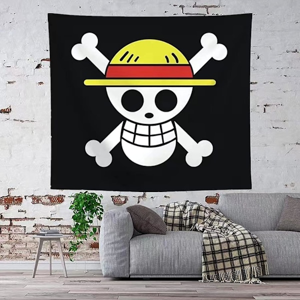 Nc Piratflagga Väggbonad Legion Väggbonad Skalle Manga Anime Poster Bakgrund För Vardagsrum Sovrum Sängbord Sovsal Heminredning (51,2 X 59,1 Tum), R