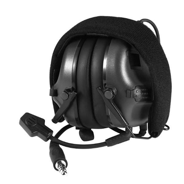 Brusreducerande hörlurar, huvudmonterad version, headset, ljudpickup, jaktkommunikation (svart)