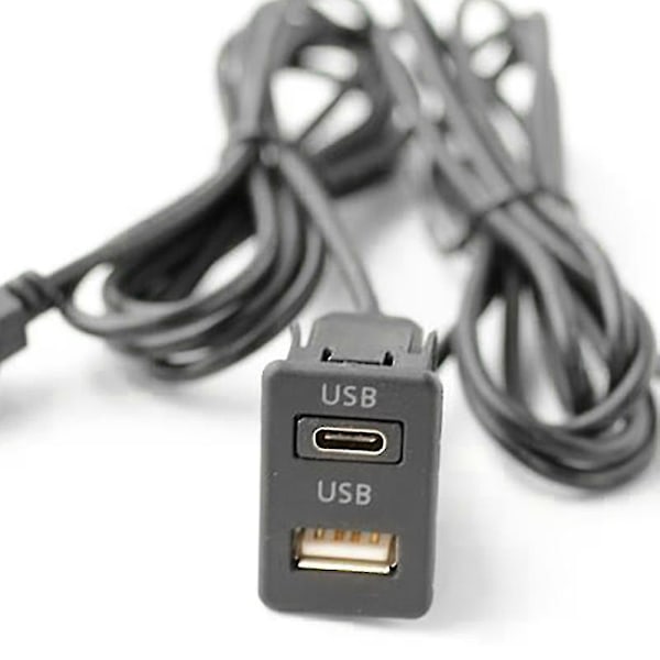 150cm Bilinstrumentpanel 2 USB-port Panel Auto Båt Dubbel USB-tapyc Förlängningskabel Adapter För（svart）