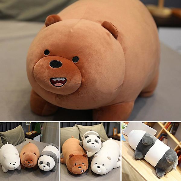 We Bare Bears Plyschdocka Isbjörn/Grizzly/Panda Gosedjur De Tre Bare Bears Seriefigur Kudde Prydnad Till Barn (Isbjörn)