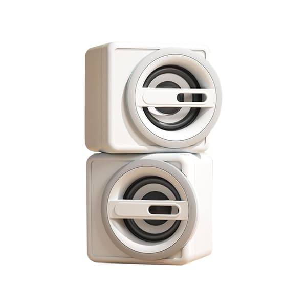 Høyttalere Bluetooth Trådløs Stasjonær Mini Lydboks Stasjonær Bærbar USB Subwoofer Gavehøyttaler Salg (Hvit)