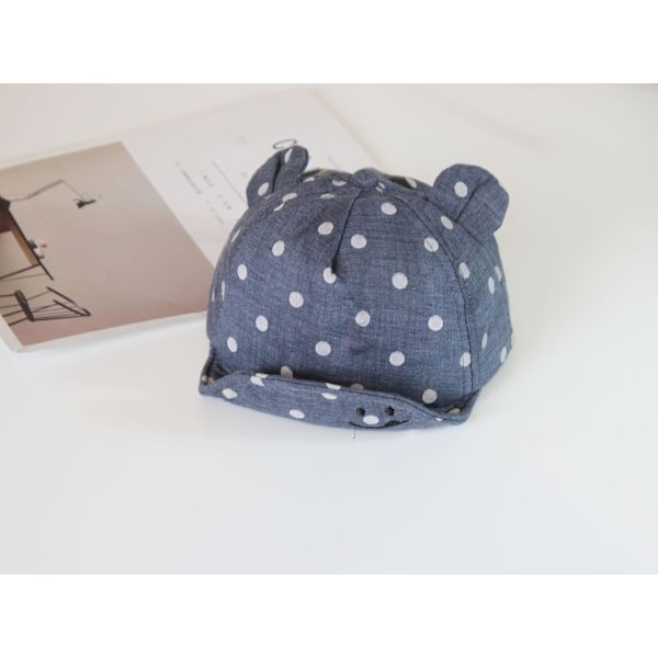 Dww-Marin-Polka Bomull Bb Cap 12 24 Månader för Flicka Pojke Barn Solhatt Justerbar Kepsvår t Höst