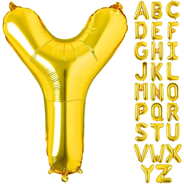 40 Inch Large Gold Letter Y Balloons Big Size Jumbo Mylar Foil Helium Balloon For Birthday