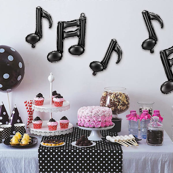 10 stycken musikaliska aluminiumfolie ballonger gitarr ballong musik fest dekorationer berömda musiknot armband musik tema fest dekorationer musik