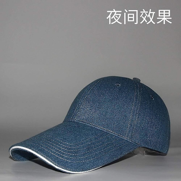 Snabb shopping Reflekterande Hög Synlighet Baseball Cap - Extra Lång Bill Sandwich Löparhatt（3.14\" Lång Bill，Blå）