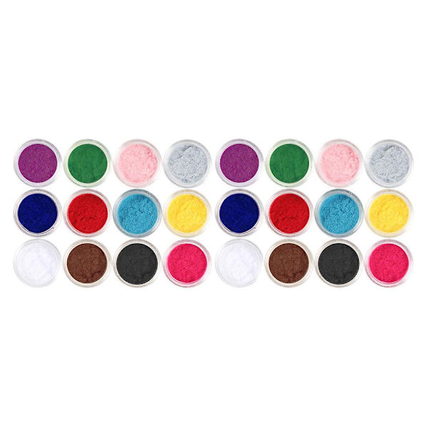 2 set utsökta manikyrdelikat plyschpulver för DIY-nageldekoration (11,5 x 8,5 cm, blandade färger)
