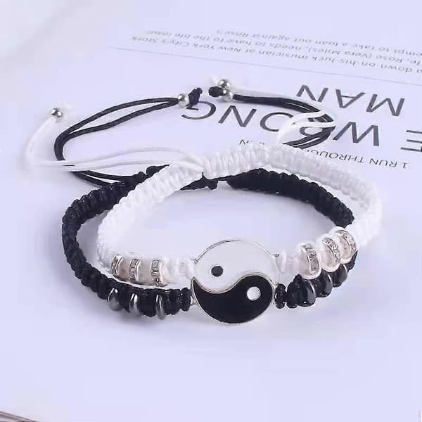 Armband, 2 Matchande Yin Yang Justerbara Snöre Armband Vänskap Relation