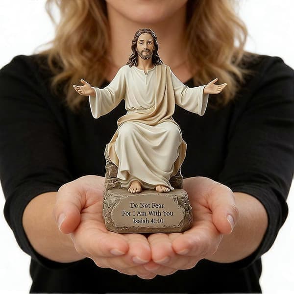 Jesus staty med öppna armar för välsignelse, för skrivbordet, present, inspirerande inredning B