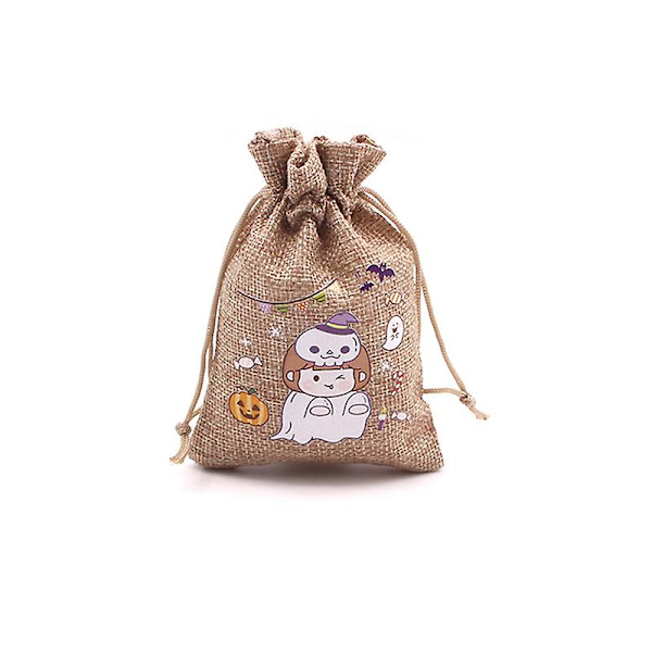 Dww-50 pakkausta (15 x 20 cm) Juuttilaukut Halloween Trick Or Treat Juuttilaukut Narukassilahja Pussit Karkeille Juhlat Karamelli Goodie