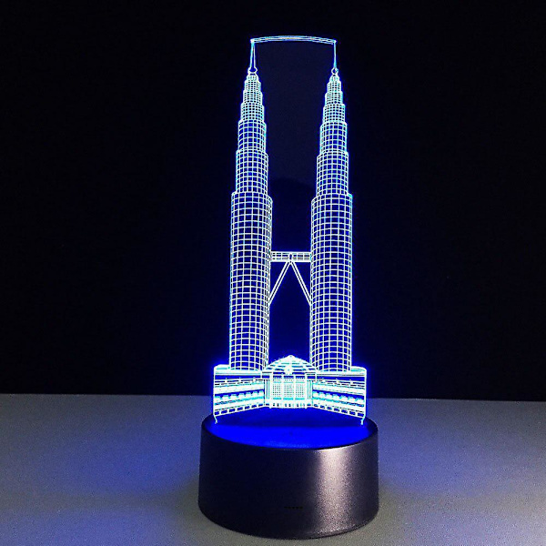 Mindeværdig LED USB-farvebordlampe 3D visuel berøringskontakt natlys til boligindretning