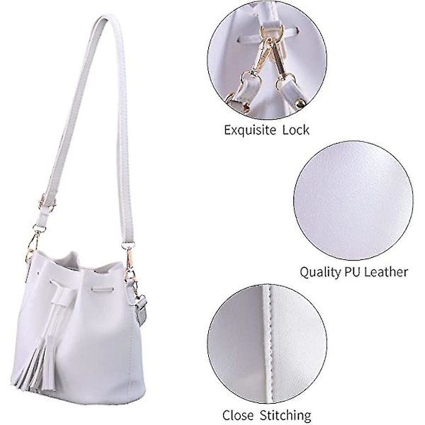 Väskor Dam Street Tassel Dragsko Pu Hinkväska Mode En Axel Crossbody Dam Handväska（grå）