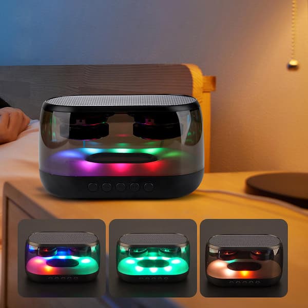 Udsalg Bluetooth Audio Light Dobbelt Højttaler Desktop Farverigt Lys Trådløs Bluetooth Kortindsættelse Højttaler Multifunktionel Audio