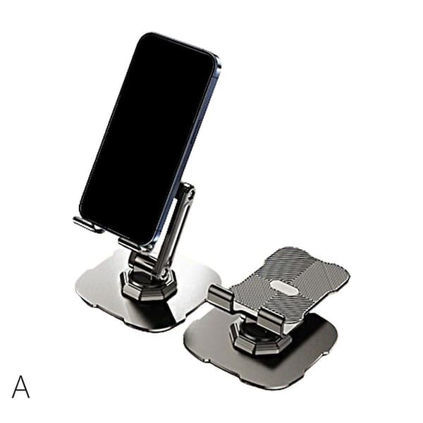 Mobiltelefon Stativ Desktop Roterbar Foldbar Desktop Universal Stativ Bærbar（Sort）