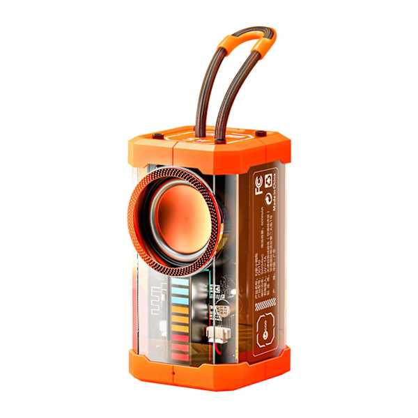 Bluetooth-högtalare Transparent Mecha Style Trådlös Bluetooth Audio Bärbar Utomhus Subwoofer Minihögtalare Rea