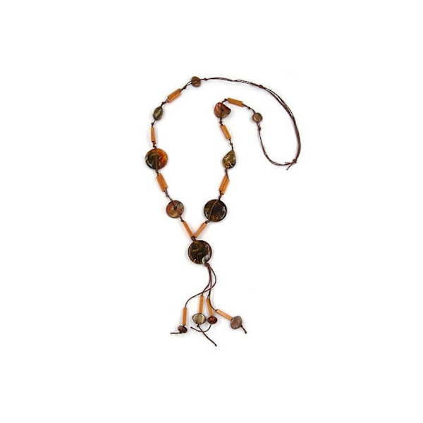Halsband Skiva Brun-marmorerad Ockra 90cm - Gl02441