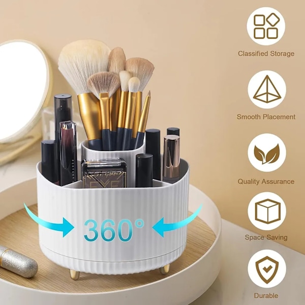 Make-up Organizer Kosmetik Organizer, 360° Roterende Kosmetikboks til Toiletbord Badeværelse