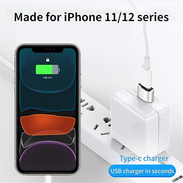 Usb C-konverteradapter Type-c Pd hurtigopladningskonverter til Macbook-printer-sliver