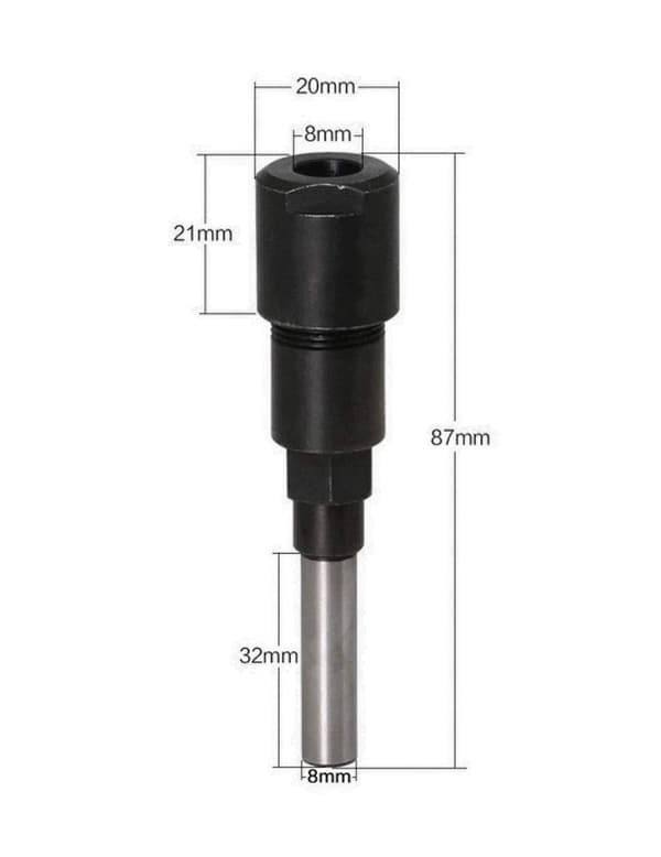8mm skaft senket fresholder forlengelse - Cutter graver forlengelse chuckholder