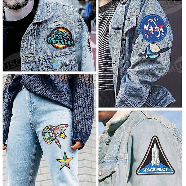 Dww-stryge-på-patch, stryge-på-patch 10 stk. rumfart stryge-på-patch eller sy-på-patch til tøj T-shirt jakke