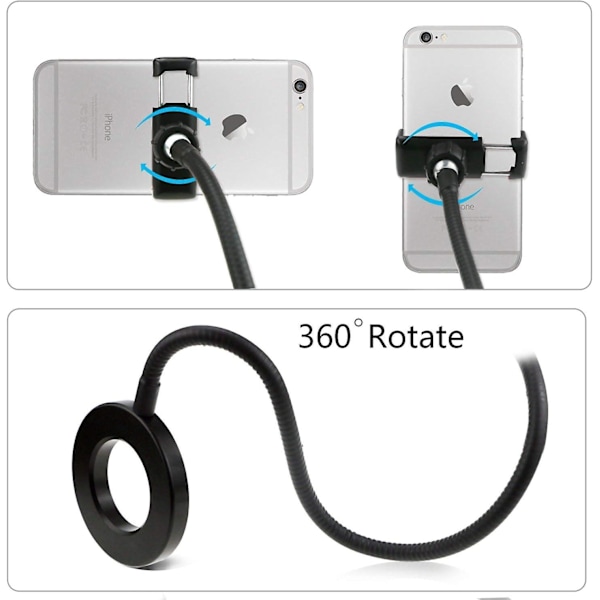 LED-selfievalo 3 tilaa ja 10 kirkkaustasoa LED-rengasvalo Live Photogenic (musta)