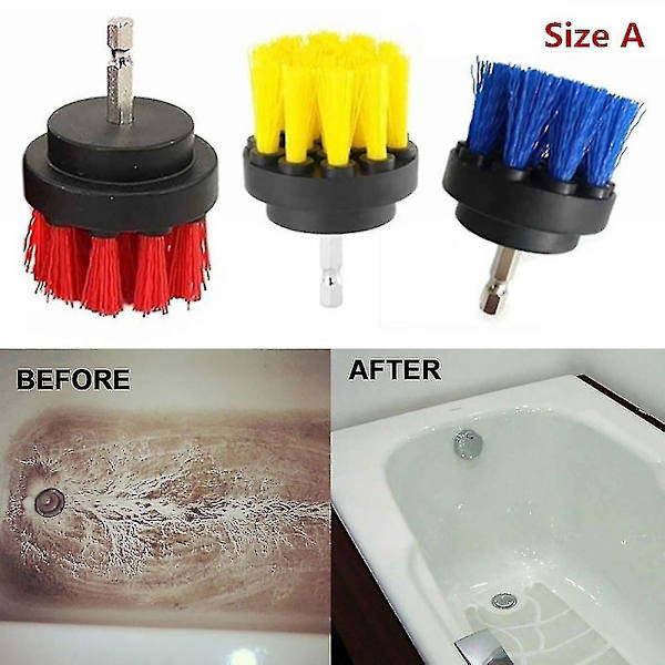 3 storlekar badrum Crodless Power Scrubber borstborste rengöringsfäste kit_h