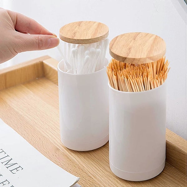Pop-Up Tandpetarehållare, Automatisk Tandpetare Dispenser, Tandpetare Förvaringslåda - Trä