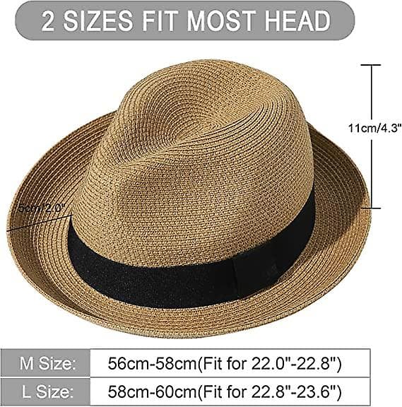 Dww-Foldable Straw Hat for Men and Women - Thin Braid - Summer Sun Hat