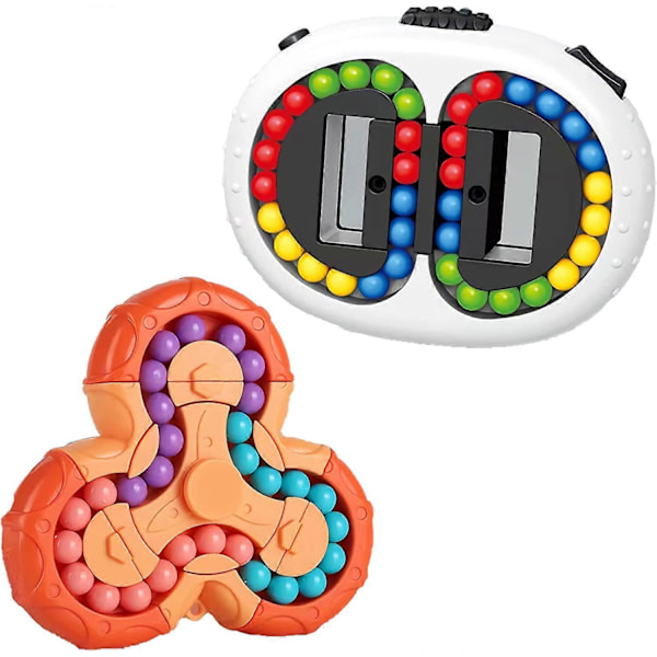 Roterande Magiska Bönor Fidget Leksaker Fidget Spinner och Dubbel Vänd Pussel Leksak, Stressavlastande Leksaker, Kreativa Avkopplingspussel Leksaker för Pojkar Flickor Tonåringar