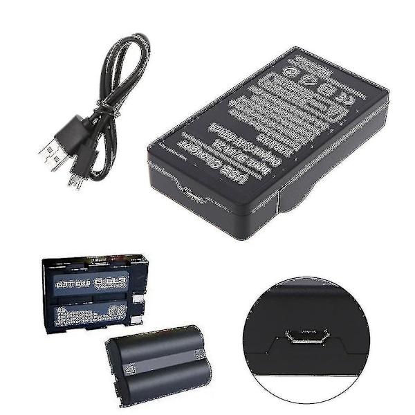 Batterilader for Nikon En-el3e En-el3 D100/100slr/d50/d70/d70s/d200/d80/d90