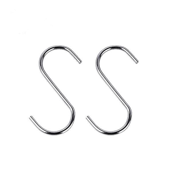 10 st/parti S-formade hängkrokar i rostfritt stål för kök, badrum, sovrum och kontor 9 cm