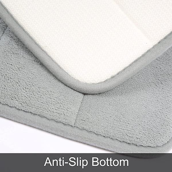 Minneskum Badmatte, (2-pak Heilwiy-gave) Sklisikker bakside, 40x60 cm fleece