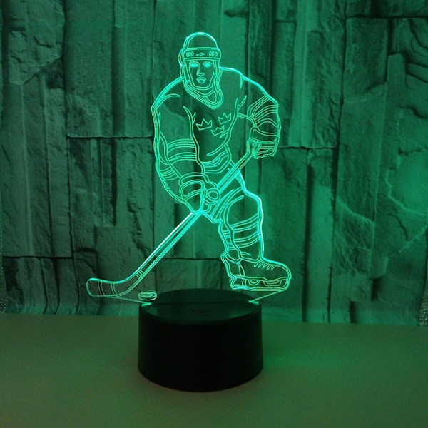 3D Natlys Ishockey Atlet 3D Illusionsseng