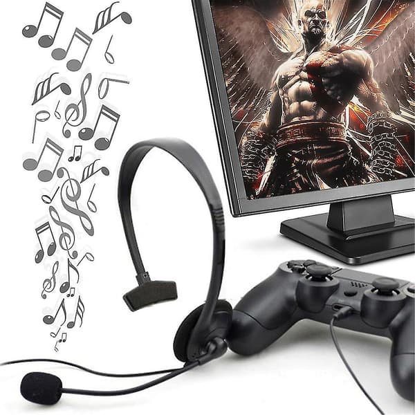 Sort ledning til gaming headset til Playstation Ps4 med Vol Portable