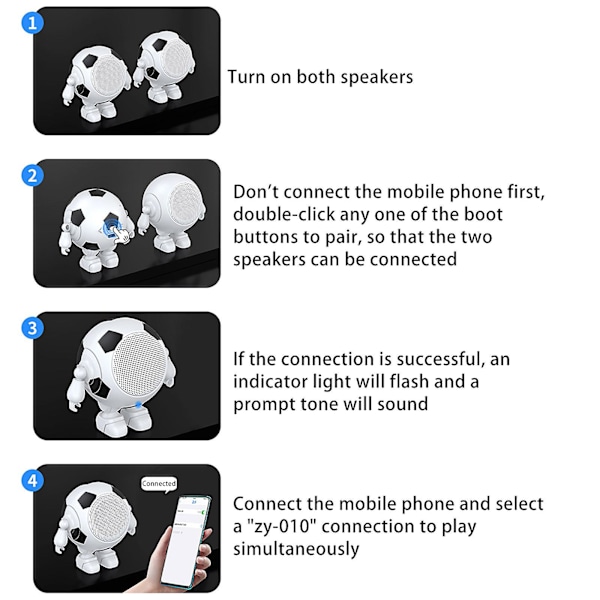 Bärbar Bluetooth-robot-högtalare (vit)