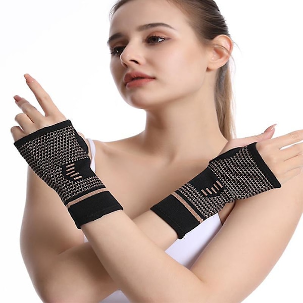 Förlängt yogahandledsstöd - Nylonmaterial | Set om 2, lämplig för handflata: 19-22 cm | Se huvudbild för färg